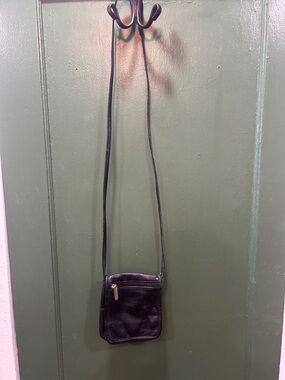 Nui Black Leather Small Crossbody Bag